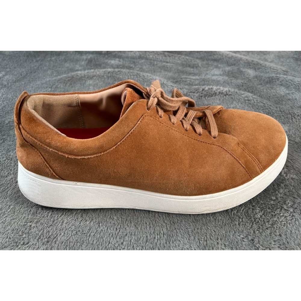 FitFlop Rally Womens Sneakers 8 Tan Brown Lace Up Low Top Casual Comfort Shoes